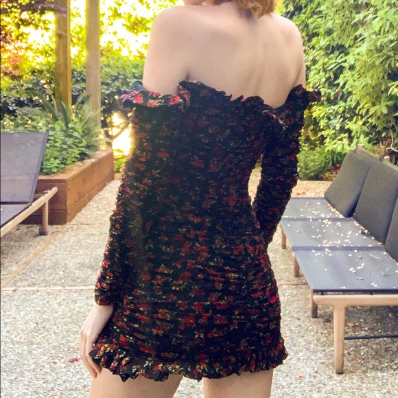 dollskill ready to mingle ruched floral shoulderless dress - Picture 2 of 6